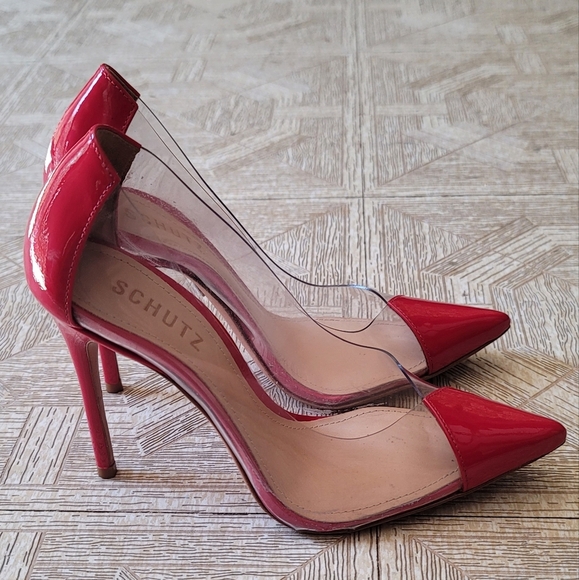 C- Schutz Cendi red pump heels - Picture 2 of 7